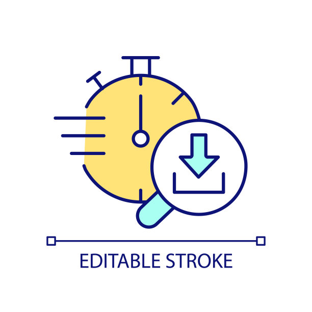 下载速度RGB彩色图标图片下载