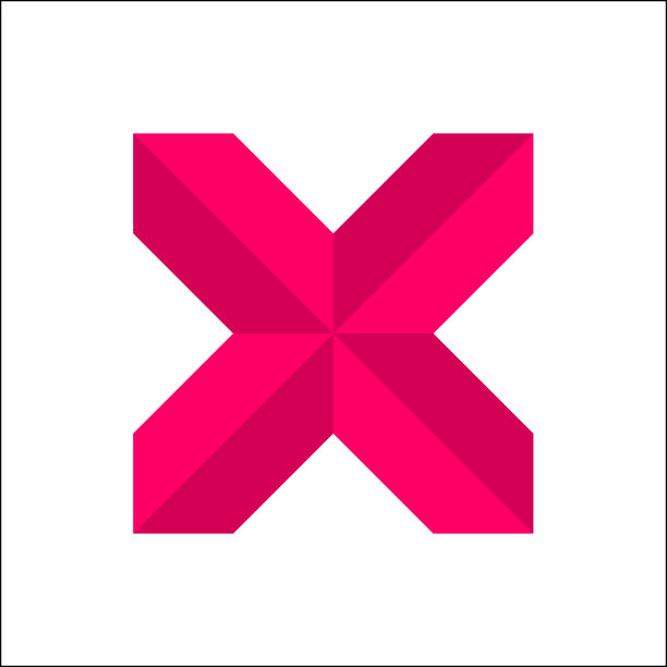 粉色复选标志图标或交叉标志孤立的白色背景向量。图片下载