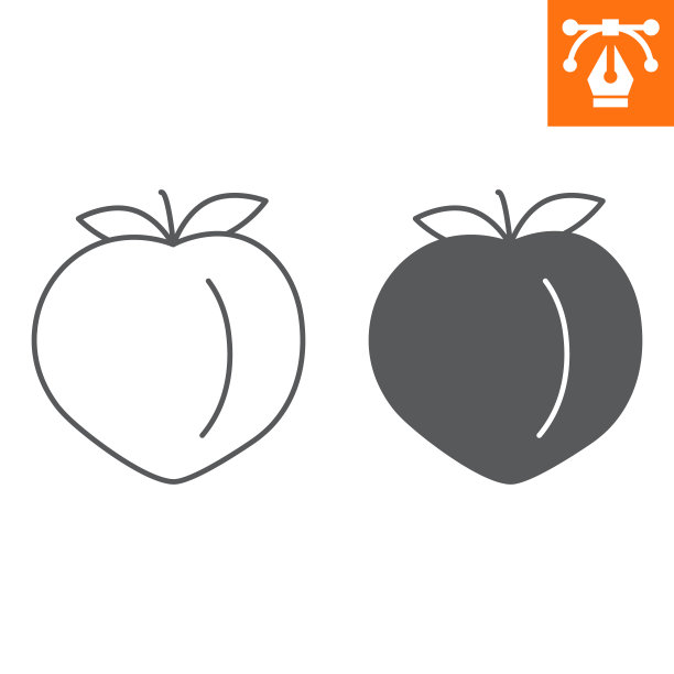 桃色线条和实心图标图片下载