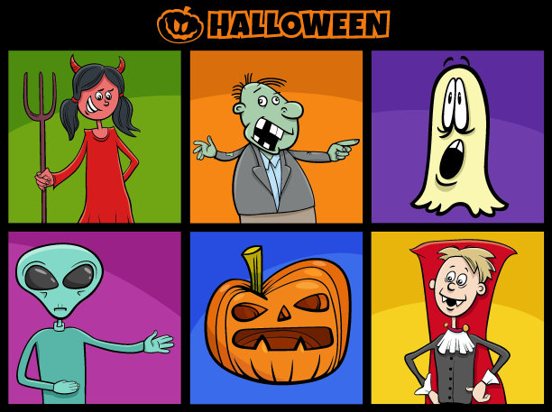 万圣节节日卡通恐怖人物设定图片下载