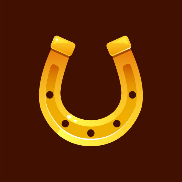 金色的马蹄铁象征好运和财富图片下载