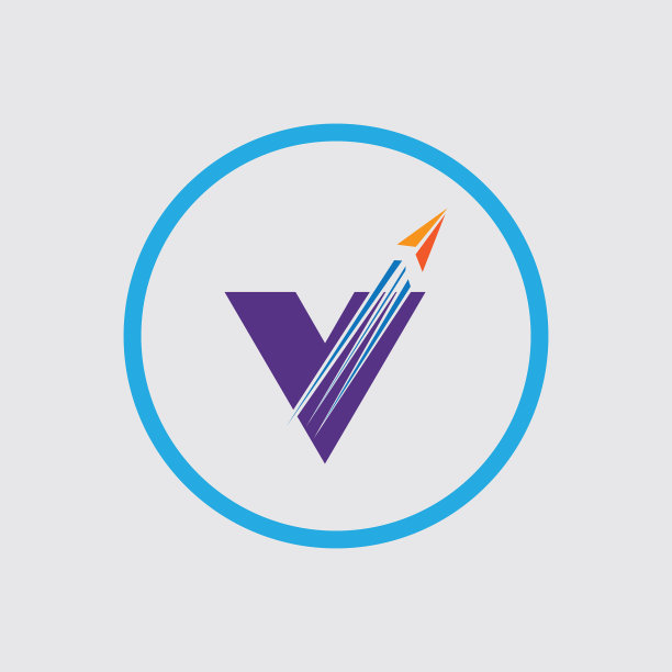 字母v商业公司抽象统一标志图片下载