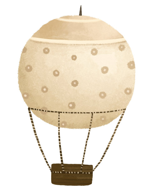 可爱幼稚的水彩插画，手绘艺术与运输，热气球图片下载