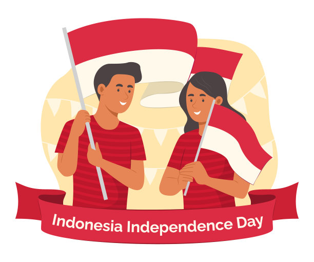 年轻人庆祝印尼独立日图片下载