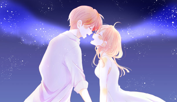 幸福的男人和女人在午夜图片下载