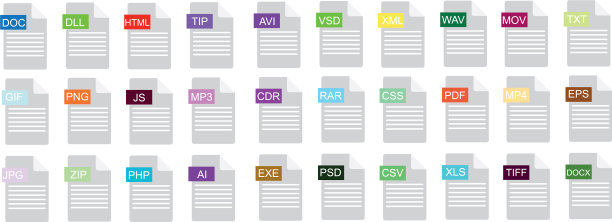 PDF、DOC、Excel、PNG文件图标大合集图片下载