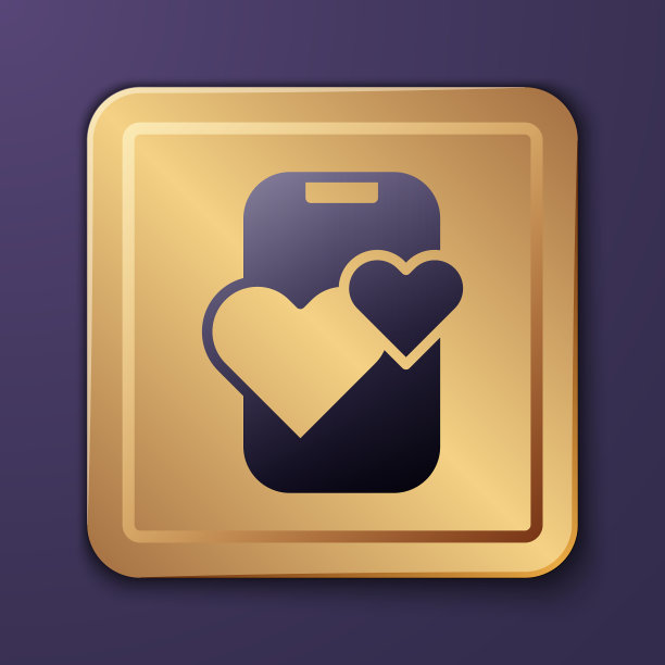 紫色约会app在线手机概念图标图片下载