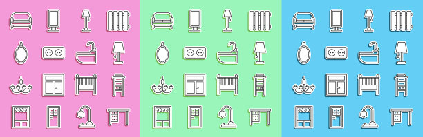 设置线办公室办公桌浴室架与架子图片下载