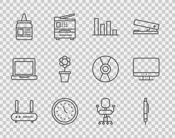 设置线路路由器和wi-fi信号笔饼图图片下载