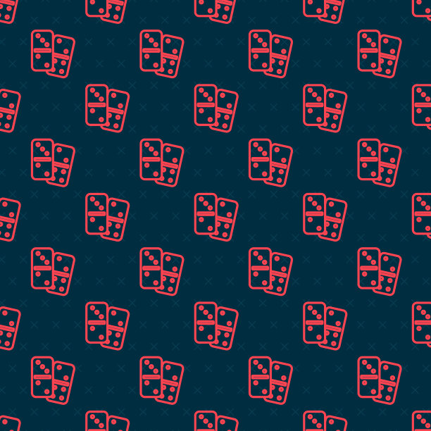 红线多米诺图标隔离无缝图案上图片下载