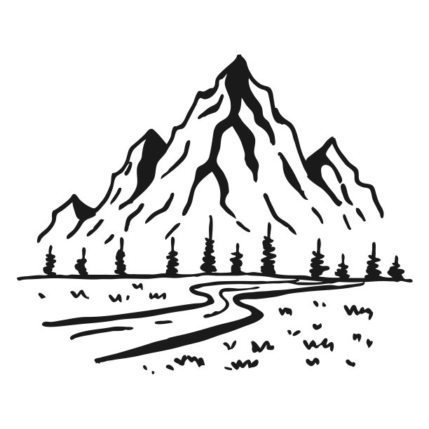 山川道路景观黑上白图片下载