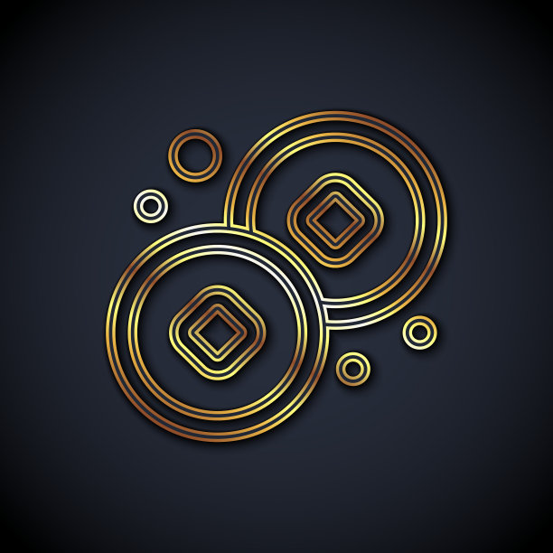 金线人民币货币符号图标图片下载