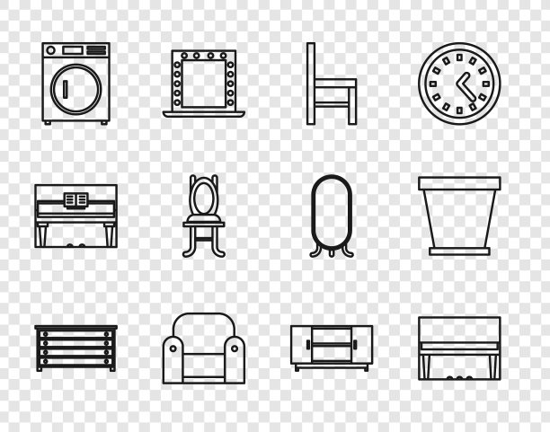 设置线抽屉柜大钢琴椅子图片下载