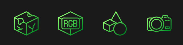 设置直线基本几何形状的等距立方体图片下载