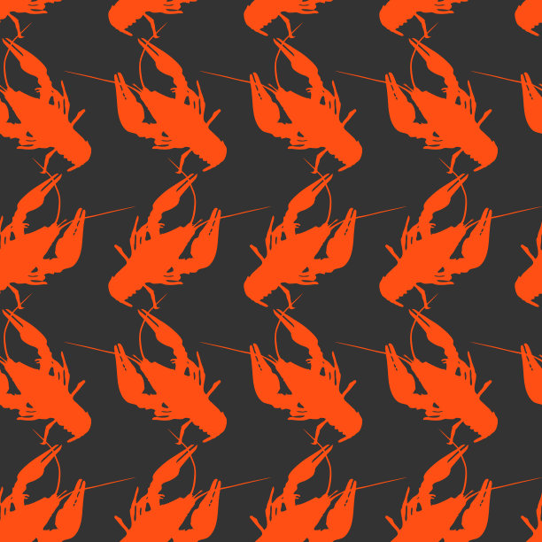 无缝图案小龙虾无穷无尽小龙虾图片下载