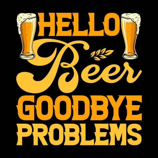 有趣的复古啤酒t恤设计图片下载