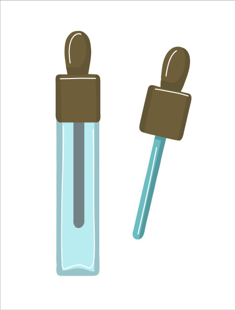 移液器在白底化妆品上的特写图片下载