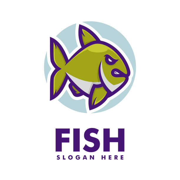 标志鱼简洁的吉祥物风格图片下载