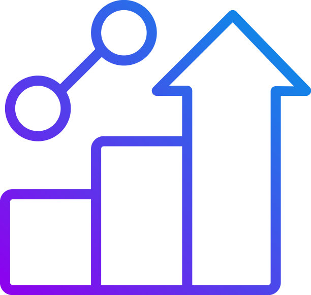 业务增长像素完美梯度线性图标图片下载