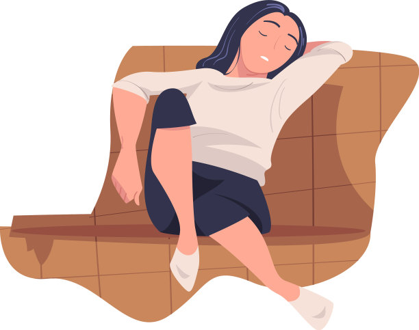 疲惫的女人妈妈躺在沙发上感到疲惫图片下载