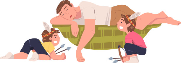 疲惫的爸爸躺在沙发上精疲力竭地吵着图片下载