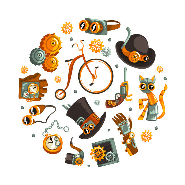 蒸汽朋克复古未来主义技术图片下载