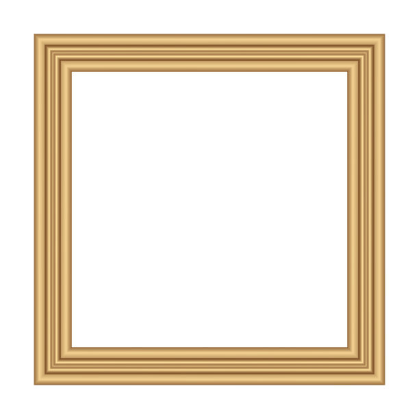 方形黄金复古木框架为您的设计。复古封面。文本。古董古董黄金美丽的长方形框架。模板向量插图图片下载