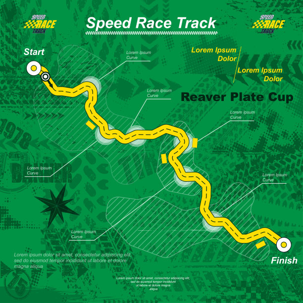 深绿色和黄色的跑道颜色图片下载