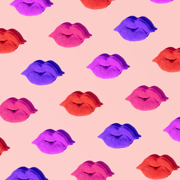 丰满的嘴唇在时尚的调色板图案图片下载