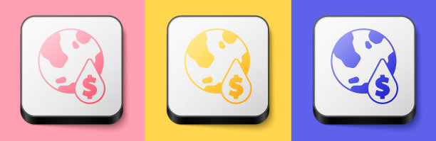 等距油滴与美元符号图标图片下载