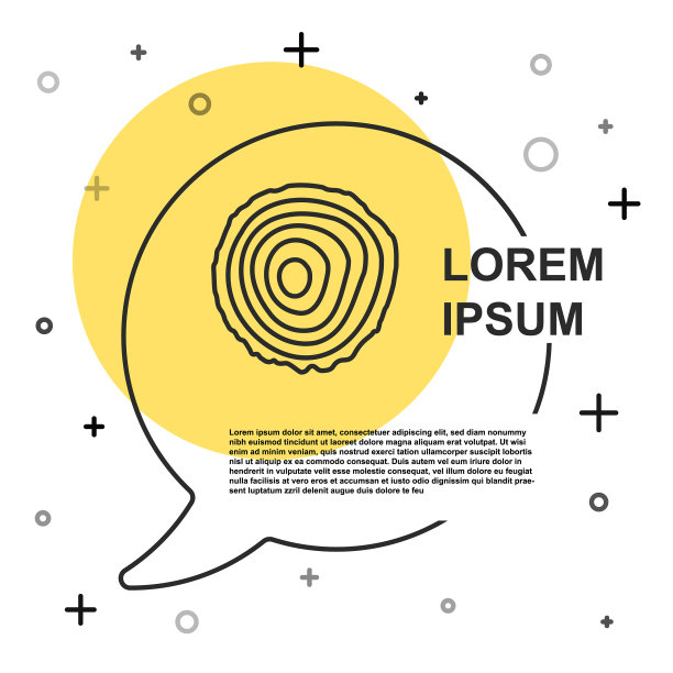 黑线树年轮图标孤立在白色图片下载