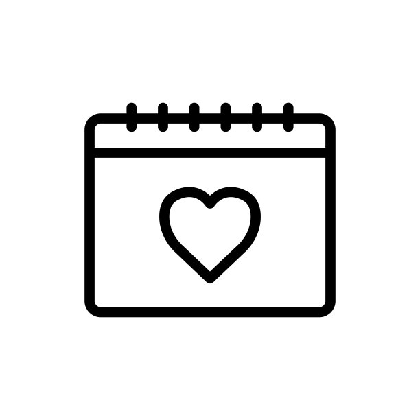 日历图标与心形图标相关的婚礼图片下载