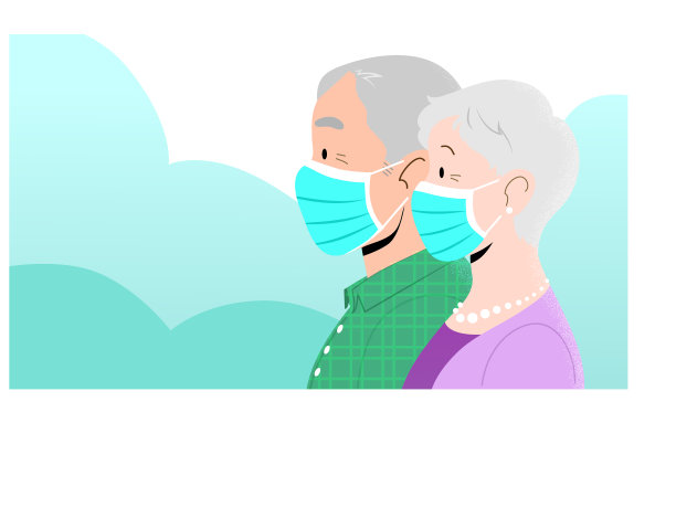 一对戴着面具的高层男女图片下载