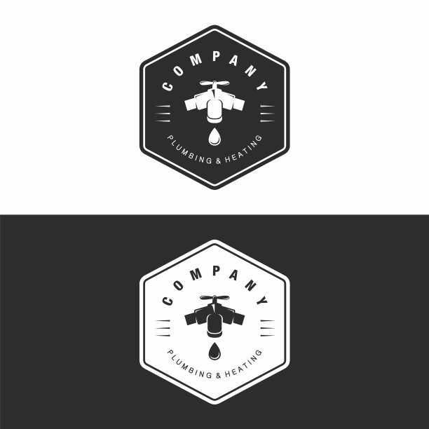 复古的管道和暖气标志模板图片下载