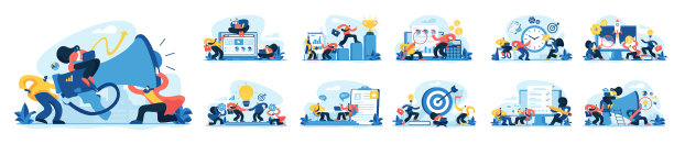 商业合作和创业启动图片下载