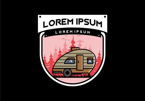 泪滴露营复古设计图片下载