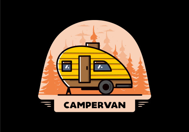 泪滴露营复古设计图片下载