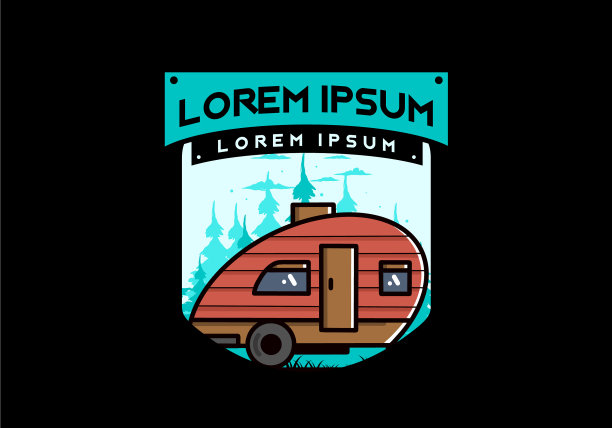 泪滴露营复古设计图片下载