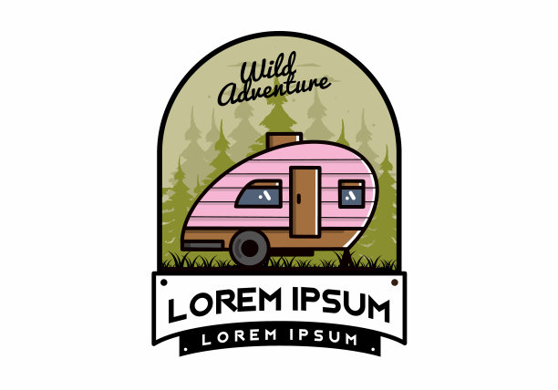 泪滴露营复古设计图片下载