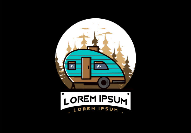 泪滴露营复古设计图片下载