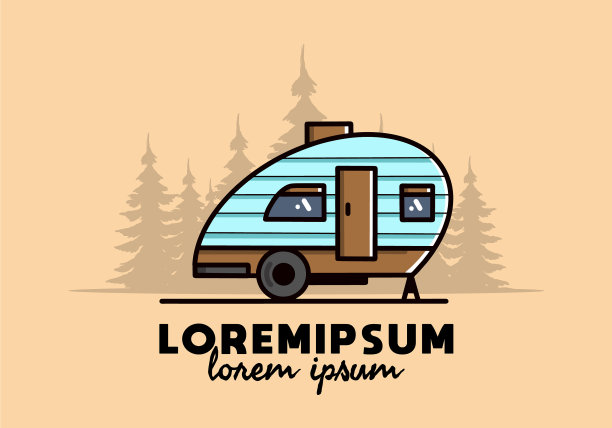 泪滴露营复古设计图片下载