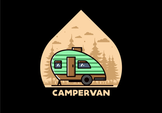 泪滴露营复古设计图片下载