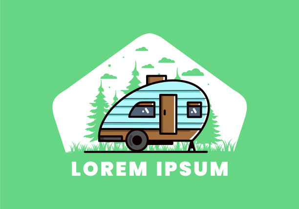 泪滴露营复古设计图片下载