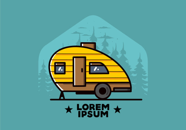 泪滴露营复古设计图片下载