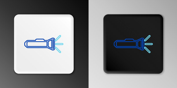 行手电筒图标孤立在灰色背景图片下载