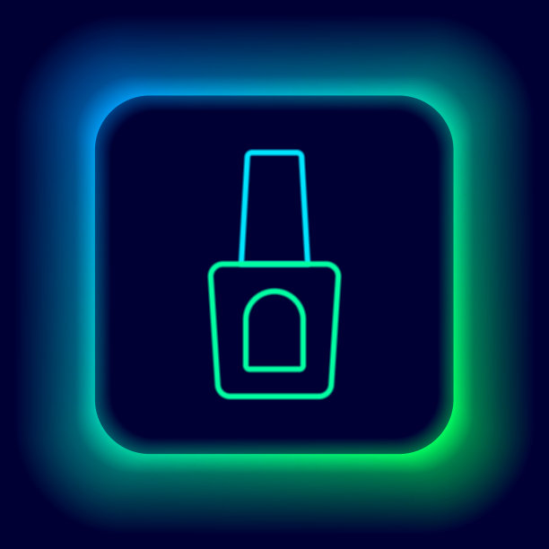 发光的霓虹灯线瓶指甲油图标图片下载