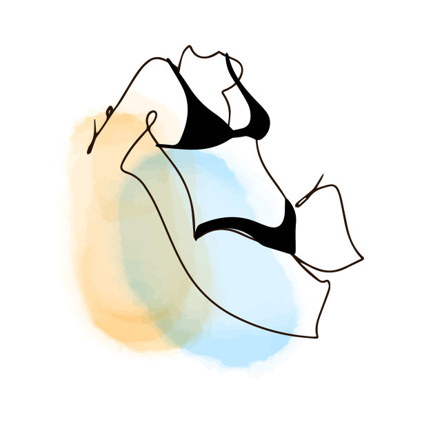 一个穿着黑色泳衣的女孩的身体碎片图片下载