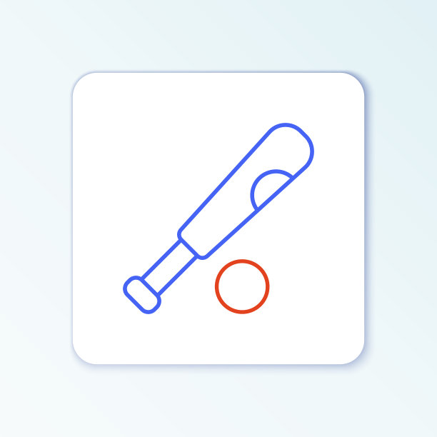 线棒球棒与球图标孤立在白色图片下载