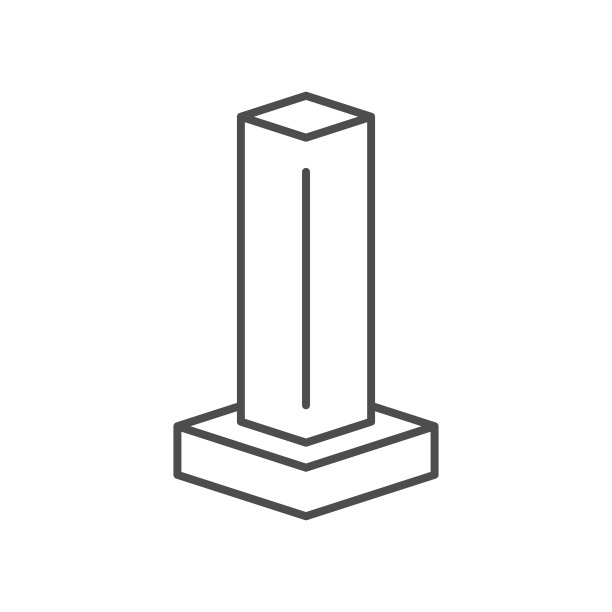 施工柱线轮廓图标图片下载