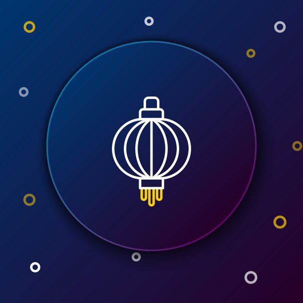 行日本纸灯笼图标孤立在蓝色图片下载